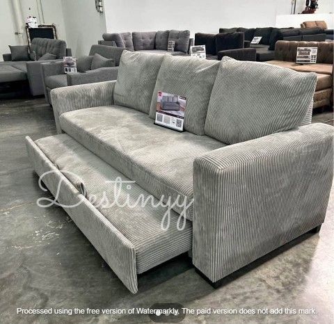  Corduroy Convertible Sleeper Sofa with Pull-Out Bed