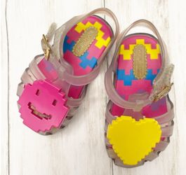 Mini Melissa Emoji Jelly Baby Girls Sandals Shoes Size 6