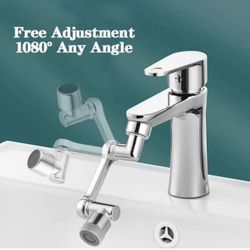 1080° Swivel Faucet Extender Universal Sink Water Aerator, large angel, 2 water mode, fine copper