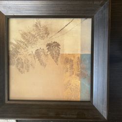 "Art Leaf" framed decor 16 x 16"