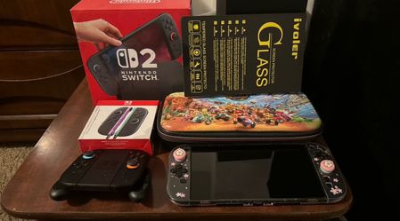 NINTENDO SWITCH 2 + ACCESSORIES (BOX, NEW JOYCONS, CARRYING CASE/BODY CASE, SCREEN PROTECTORS)