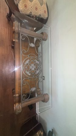 Glass Top Table with Two Matching End Tables
