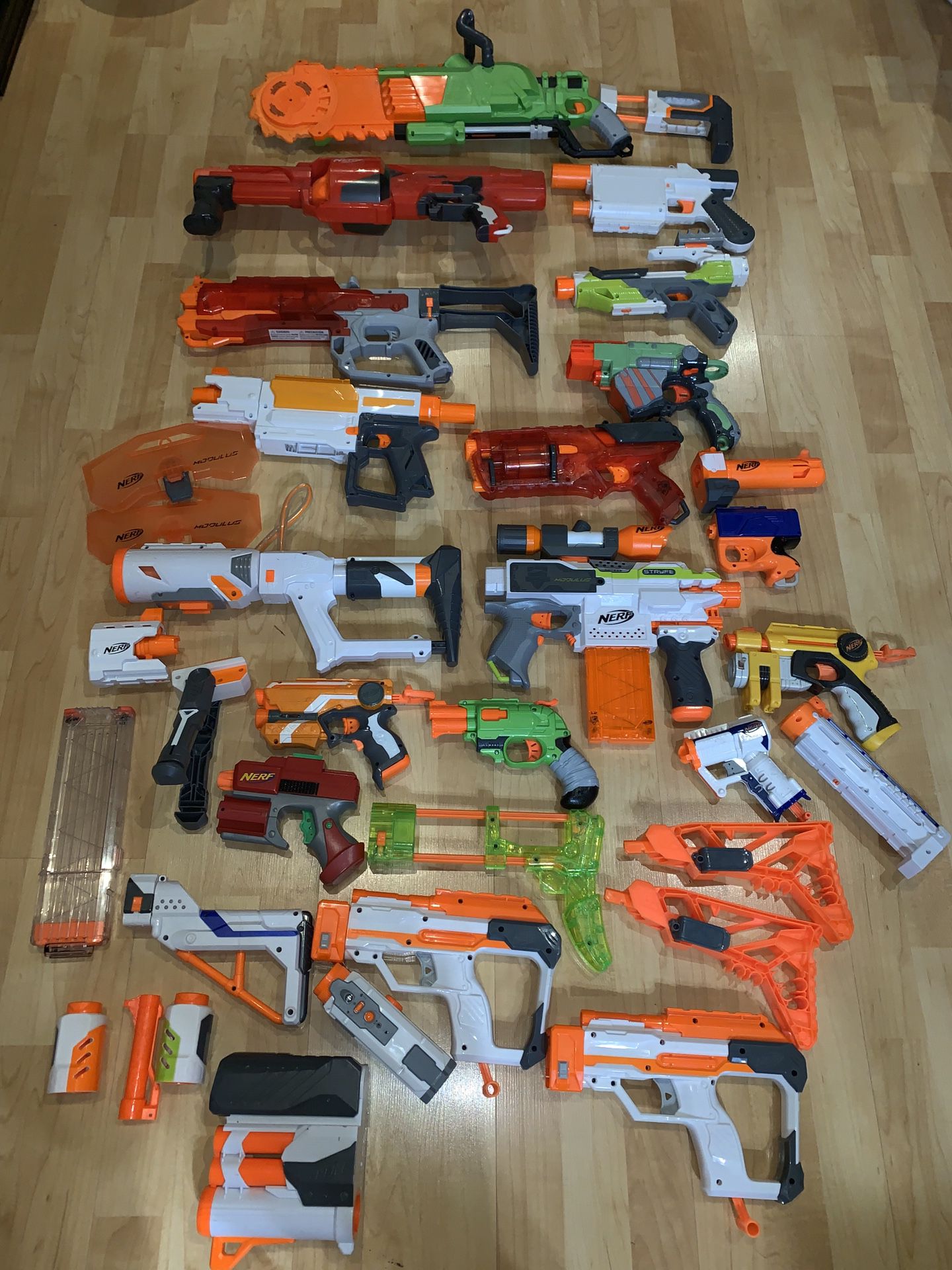 Huge lot of Nerf guns and modulus parts
