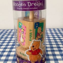 WINNIE the POOH - Wooden Dreidel and display stand