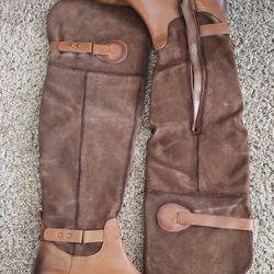 Luichiny Leather and Suede Knee High Boots Sz 10