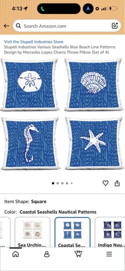 Stupell industries various seashell blue beach