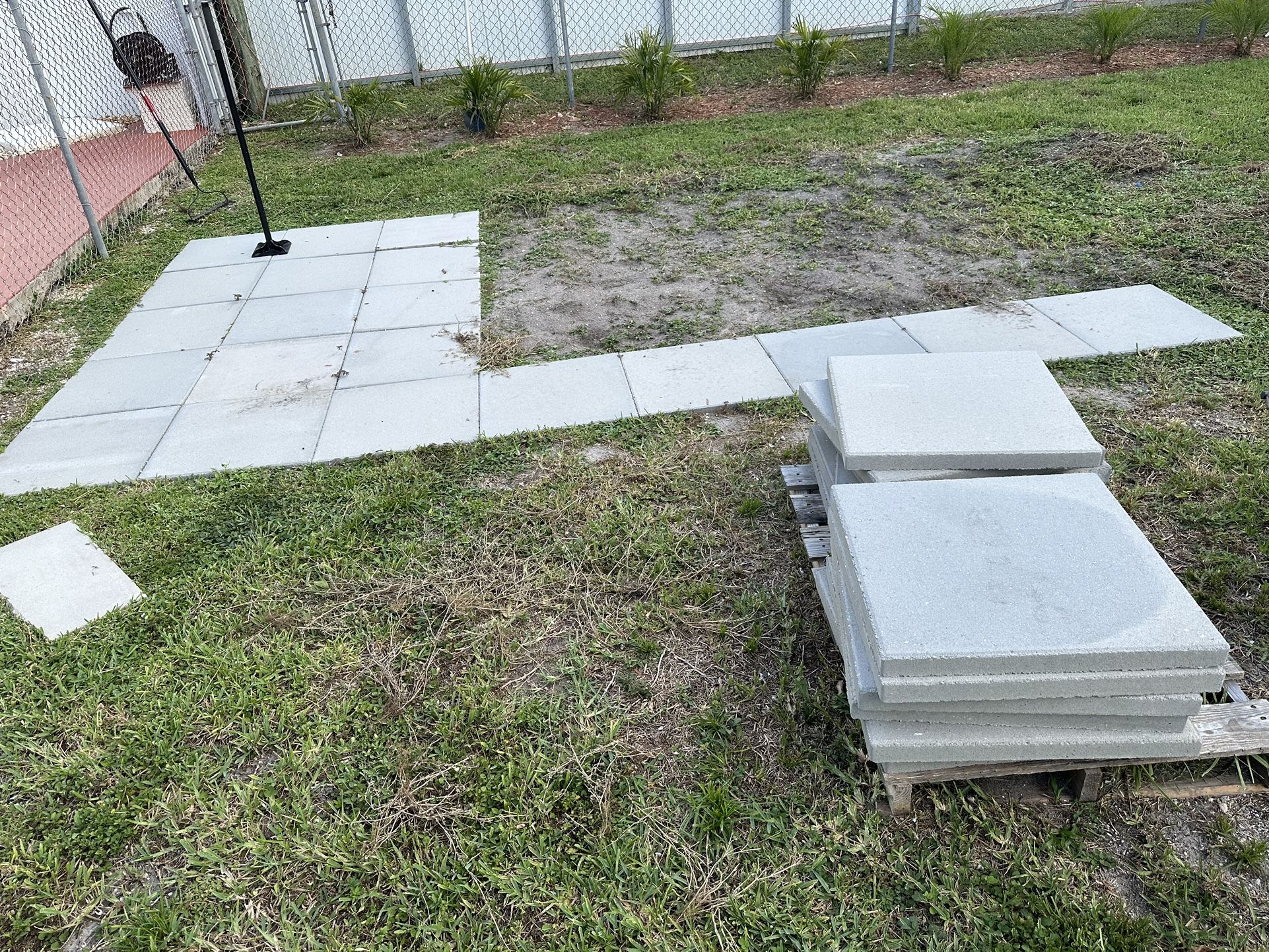 Grey Concrete Step Stone 23.3 in. x 23.3 in. x 1.8 in. Total 44 Stones $5 Each OBO