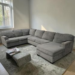 Large Grey Sectional Couch 