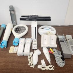 Nintendo Wii Console Bundle with Controllers, Cables, Game & Accessories