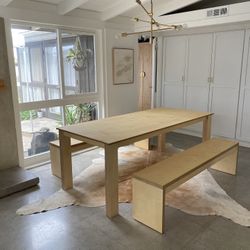 Baltic Birch Table Or Dining Set With Benches 