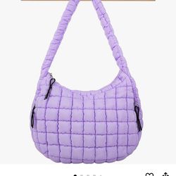 Purple Iqimott  puffer tote bag