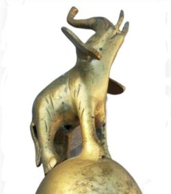 Vintage Brass ELEPHANT STATUE 8" Inches Tall Beautiful!