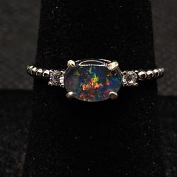 Perfect Valentine's Gift! Australian Opal Triplet Ring