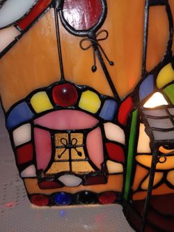 Gingerbread House Tiffany Style good Stained Glass House with Light Costco Wholesale