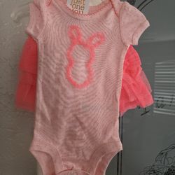 Carter's Pink Bunny Onsie And Skirt Set