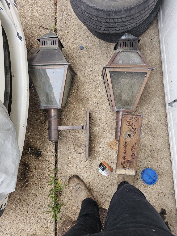 Vintage Copper Gas Lamps $150 Obo