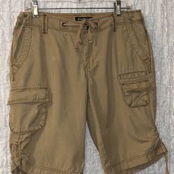 Eddie Bauer: Cotton Cargo Shorts, Multiple Pockets, Drawstring Waist, Size: 8