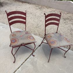 TWO WROUGHT IRON CHAIRS $50
