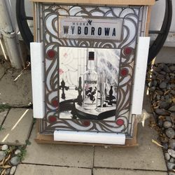 Stained Glass Advertising Mirror