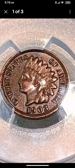 1903 Indian Head Penny US Cent AU55 PCGS graded collectible