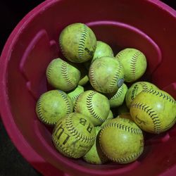 Bunch Of Used Softballs