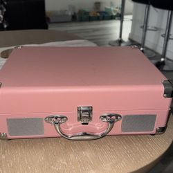 Victrola Bluetooth Record Player – Pink Suitcase Turntable, 3-Speed