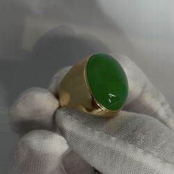 14k gold jade ring