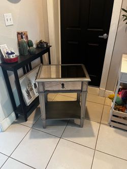 Pier 1 Imports Hayworth Silver Mirrored Nightstand