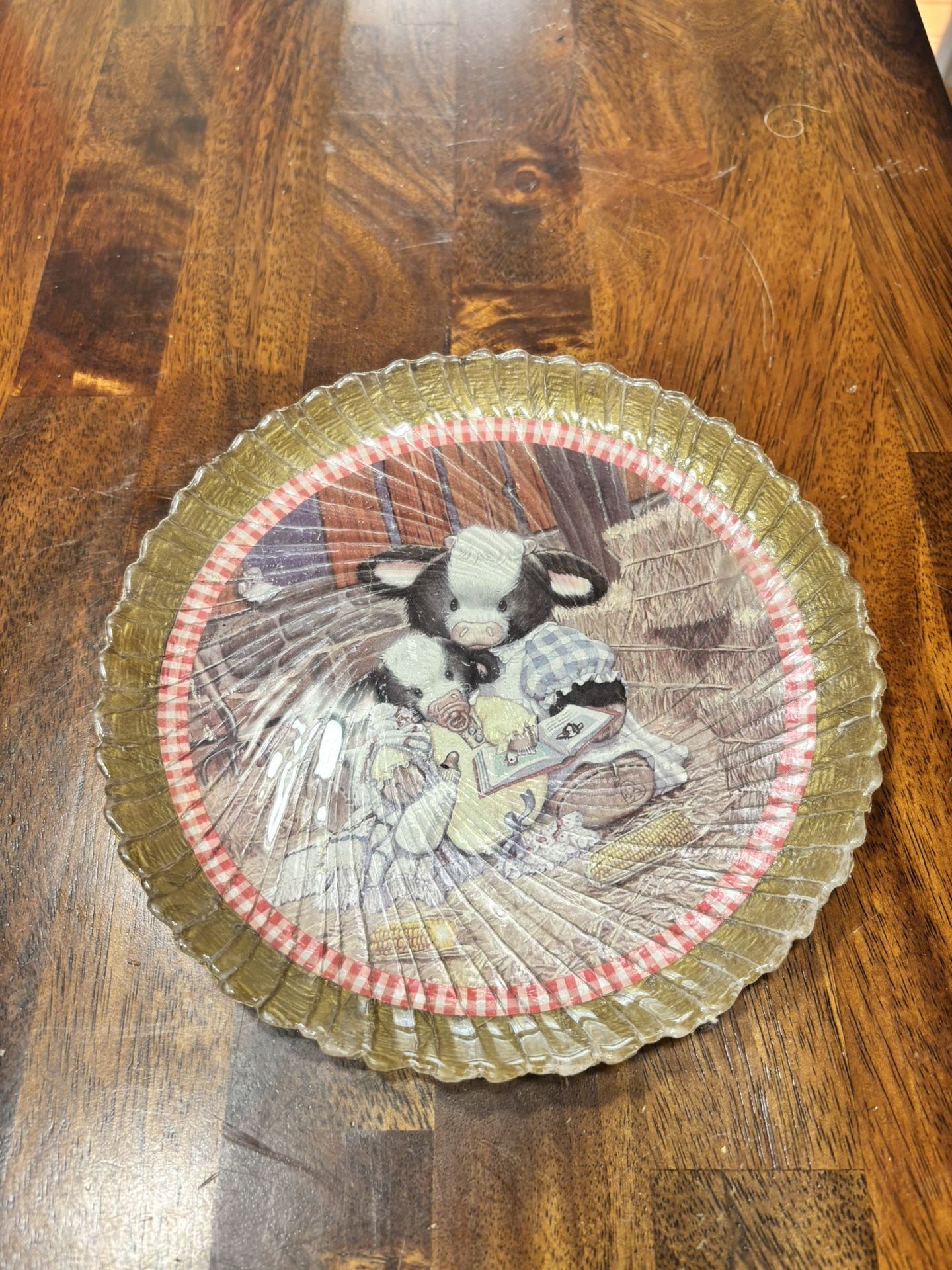 Vintage Enesco ‘Pasture Bedtime’ Hanging Plate by Mary Rhyner Nadig