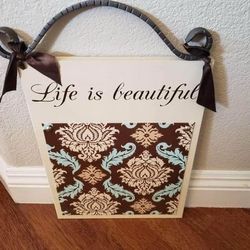 "Life Is Beautiful" Wall Hanging Decor 18 3/4" W x 11 1/4" H