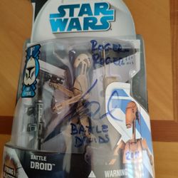 Battle Droid Signed By Matthew Wood, The Voice Of The Droids, Roger, Roger!