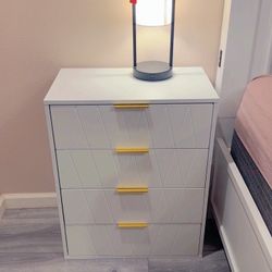 4 Drawer Dresser, Drawer Chest, Tall Storage Dresser Cabinet Organizer Unit with Metal Legs for Bedroom, Living Room, Closet