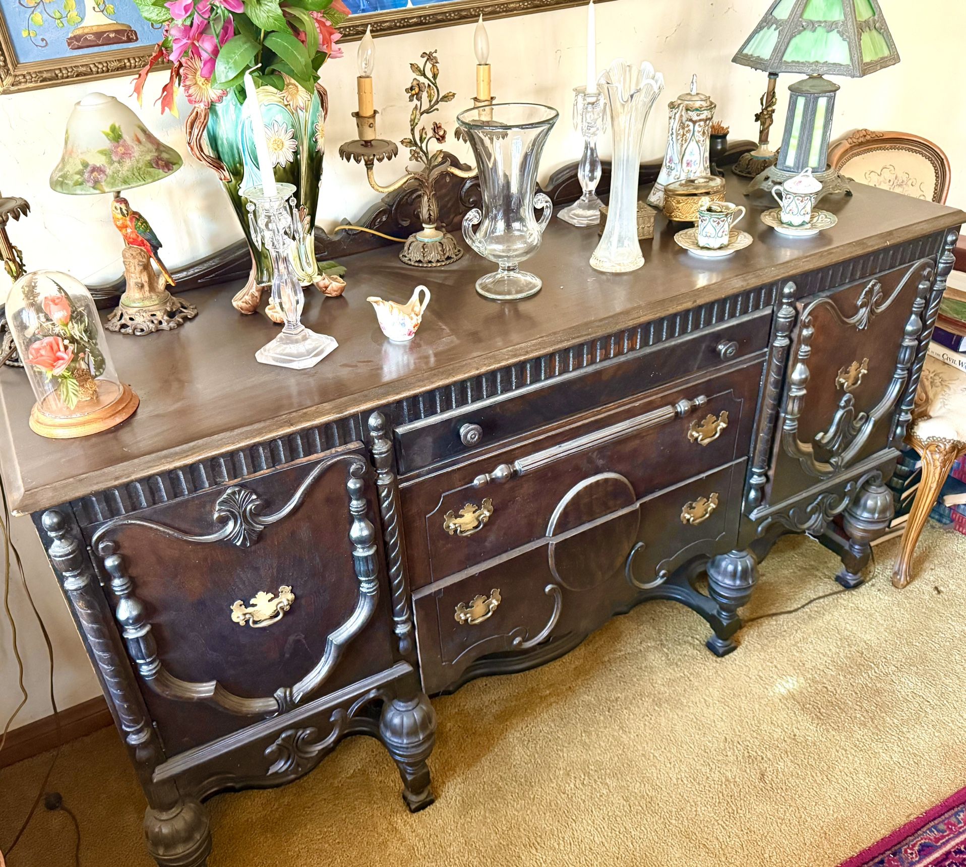 Gorgeous Antique Solid Wood Buffet