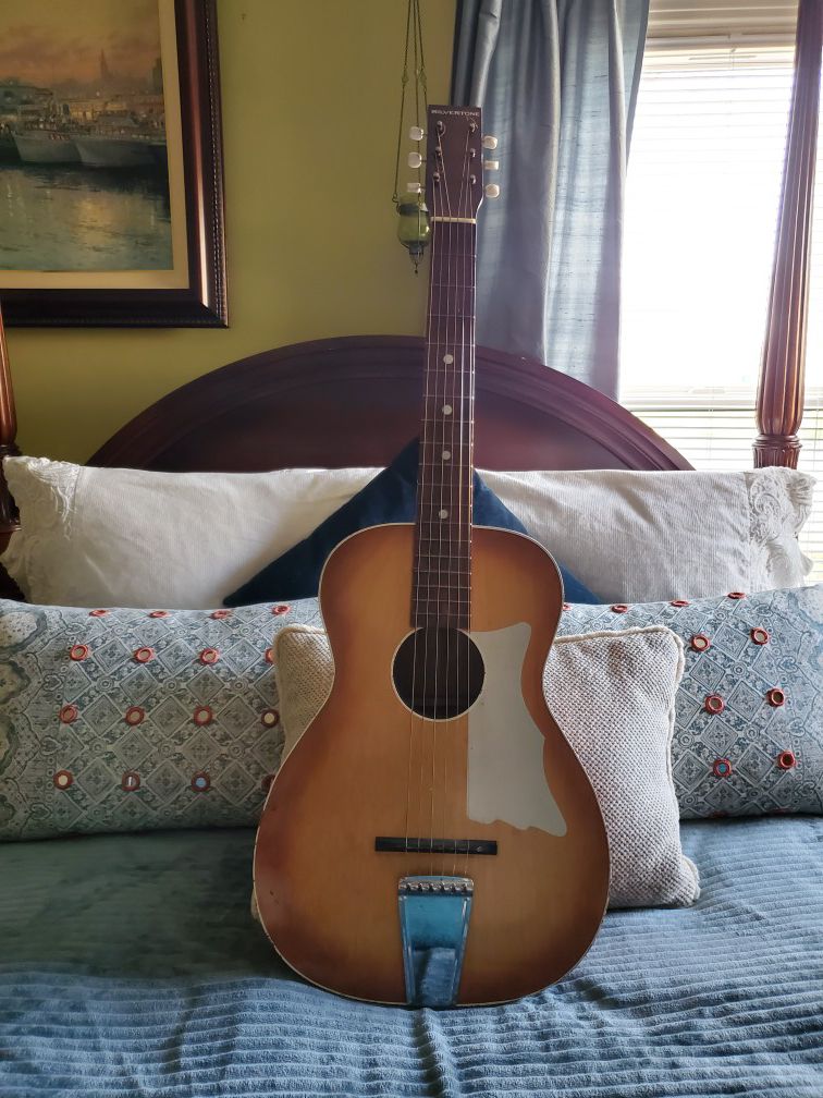 Beautiful Vintage Silvertone Acoustic Guitar