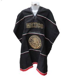 Mexico 🇲🇽 Poncho Mexicano Artesana Escudo Nacinal de •I Bordado.