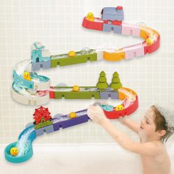 Duck Slide Bath Time Toys for Kids Wall Track Building Set Excellent Condition!