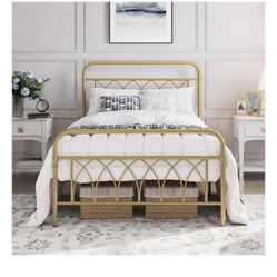 Yaheetech Twin Bed Frame Metal-BED IS BLACK NOT GOLD