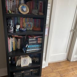 Black Dresser And Shelf Cabinet 