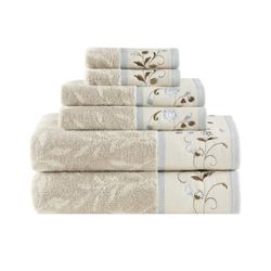 100% Cotton Bath Towel Set (6)Luxurious Flora (New)