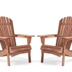 BRAND NEW 
Outdoor Wooden Folding Adirondack Chair Set of 2 with Pre-Assembled BackRest, Wood Patio Chairs for Garden Backyard Porch Pool Deck Firepit
