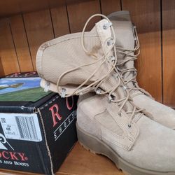 NEW ROCKY 282 Weather Military Army Combat Desert Work Suede Boots Mens Sz 4