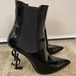 YSL Patent Leather Chelsea Boots Authentic