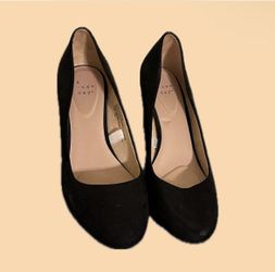 Black Suede Wedge Heels