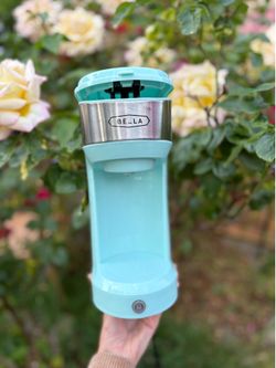 Bella Single Serve Coffee Maker Aqua/Turquoise K Cup Compatible