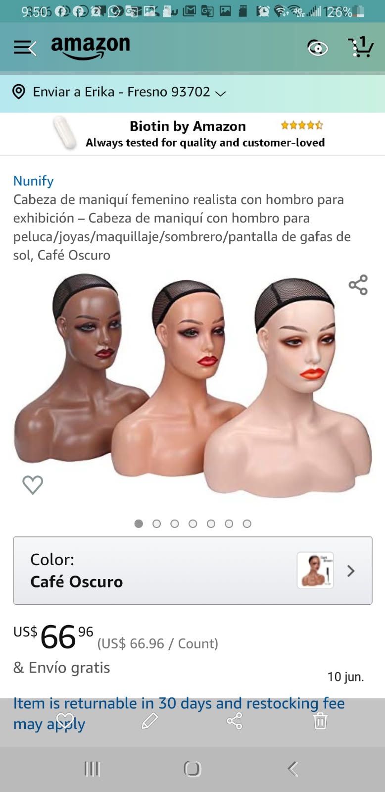 Realistic Female Mannequin Head With Shoulder