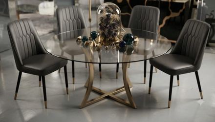 DINING CHAIR BLACK FAUX LEATHER