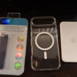 Apple - iPhone Air MagSafe Battery Clear case and screen protector.