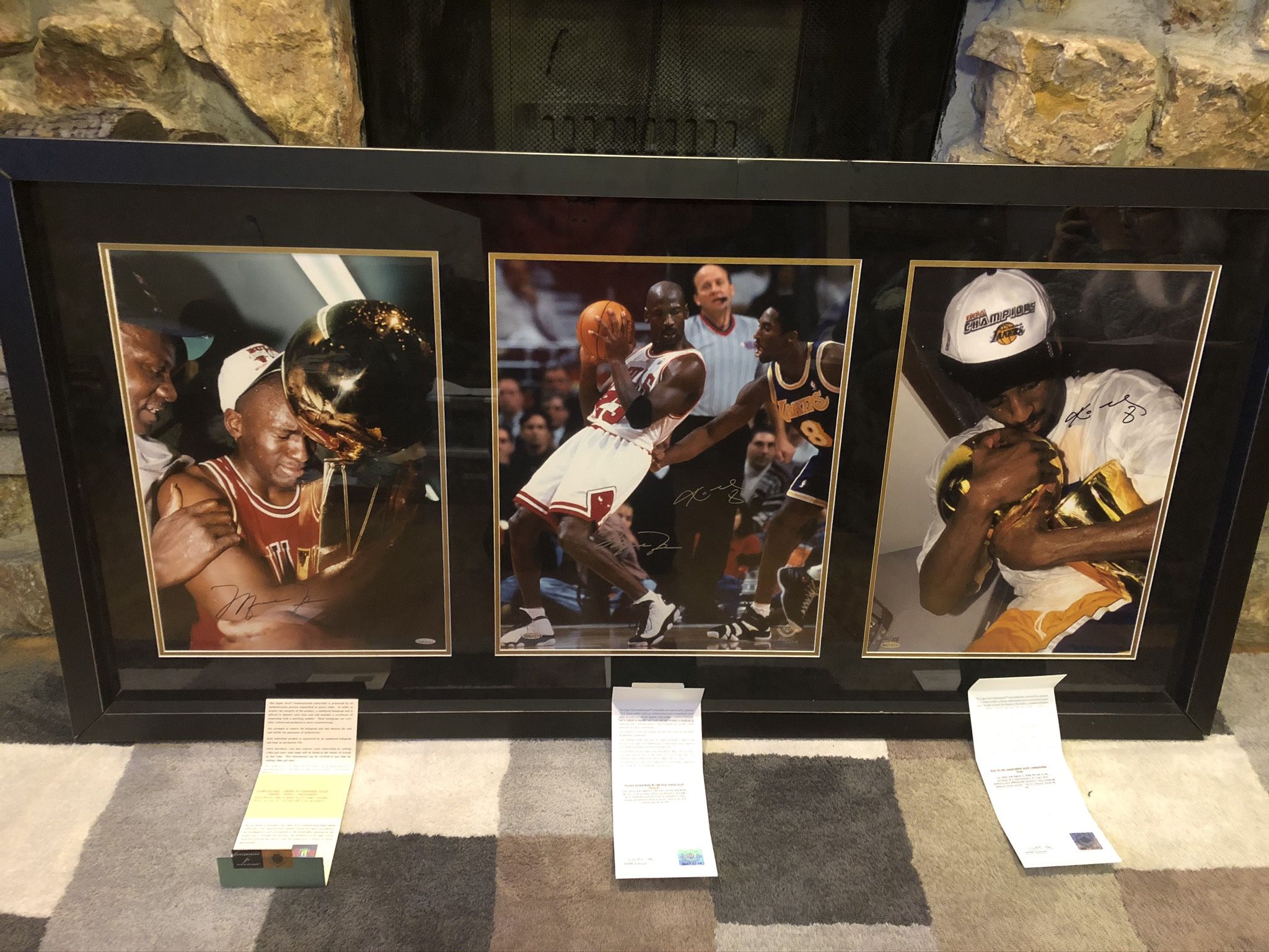 Michael Jordan Kobe Bryant UDA Upper Deck Signed (3) 16x20 LE Photos Framed 1/1