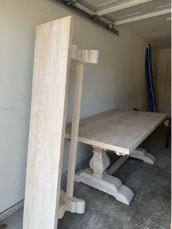 Arhaus Real Wood Dining Table and Bench