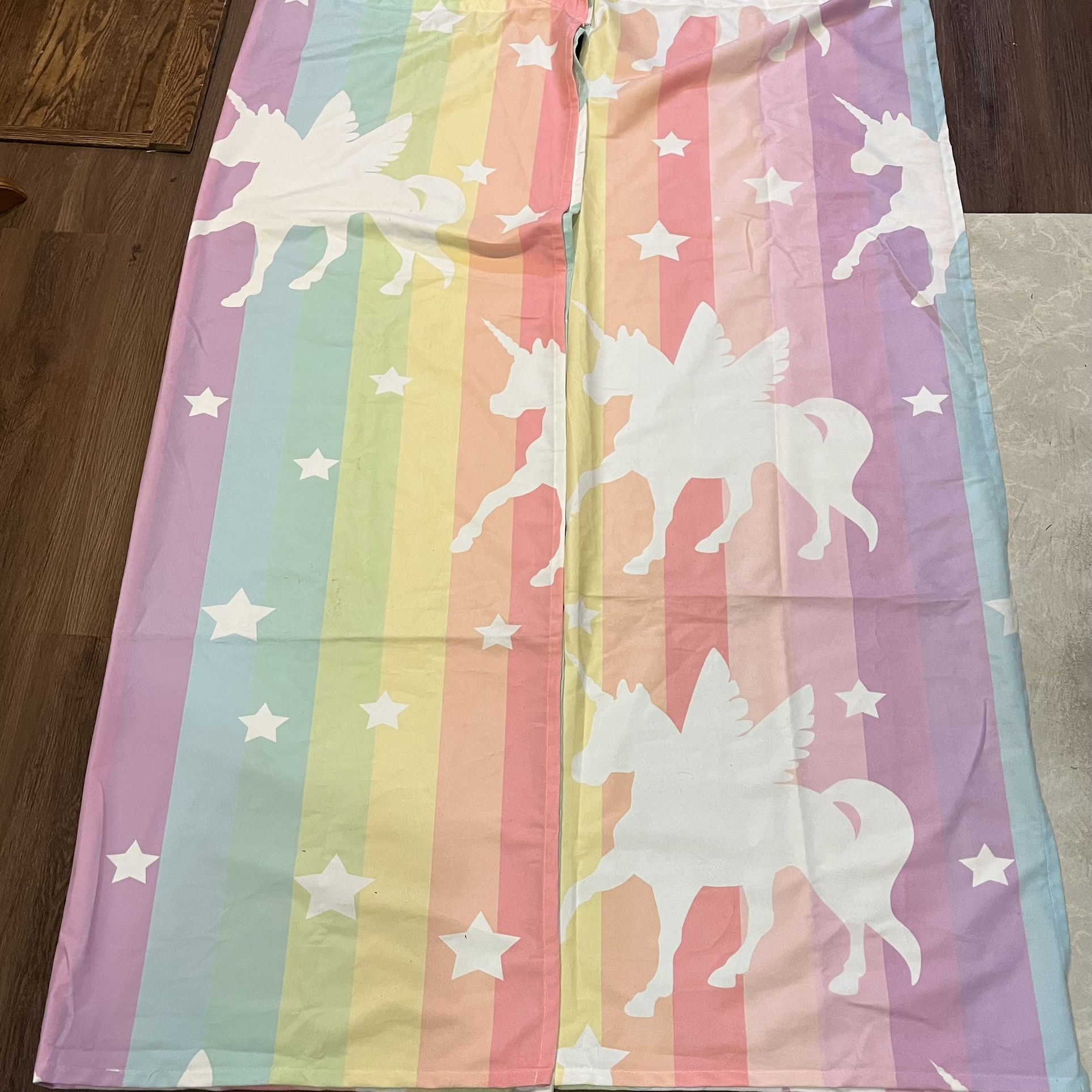2 unicorn curtains